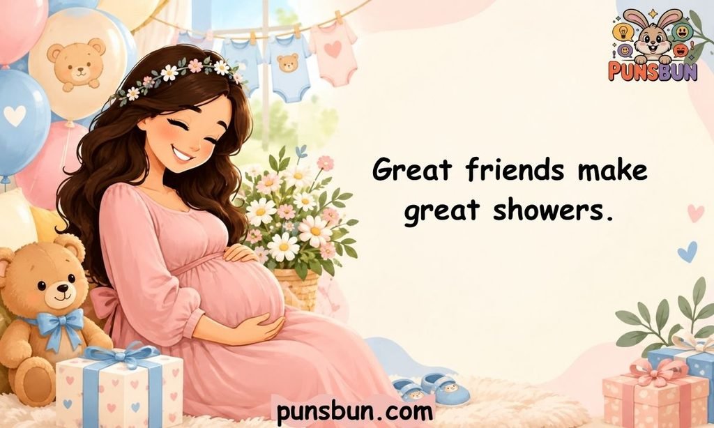 Friends at Baby Shower Captions